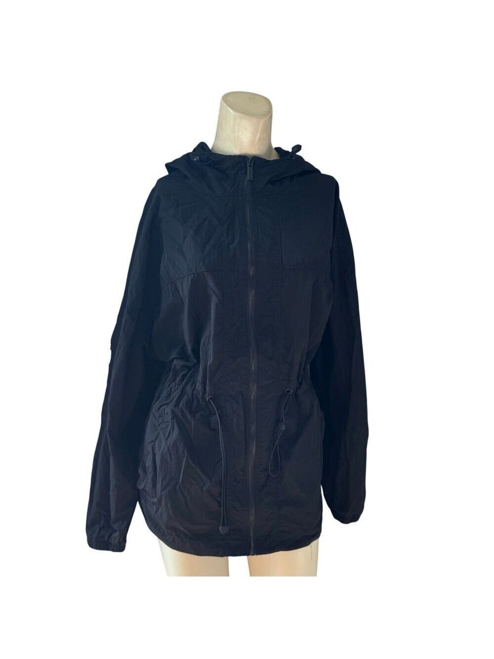 Calvin Klein Performance black hooded lightweight windbreaker, med